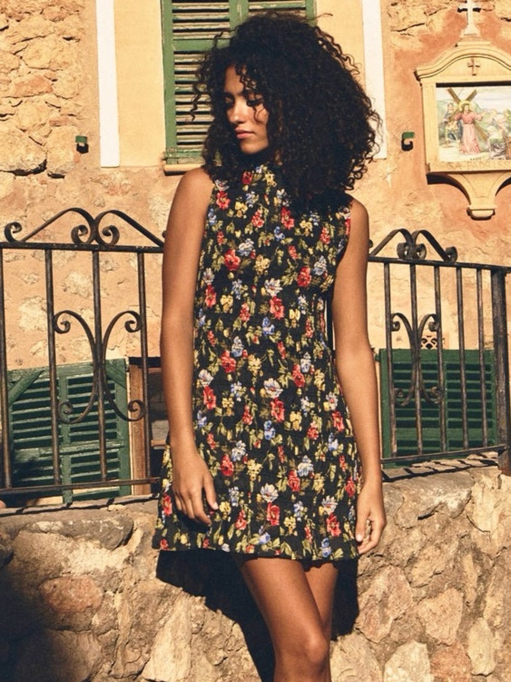NWT Doen Gianna Floral Mini Dress Noir Wild Rose - Picture 3 of 15